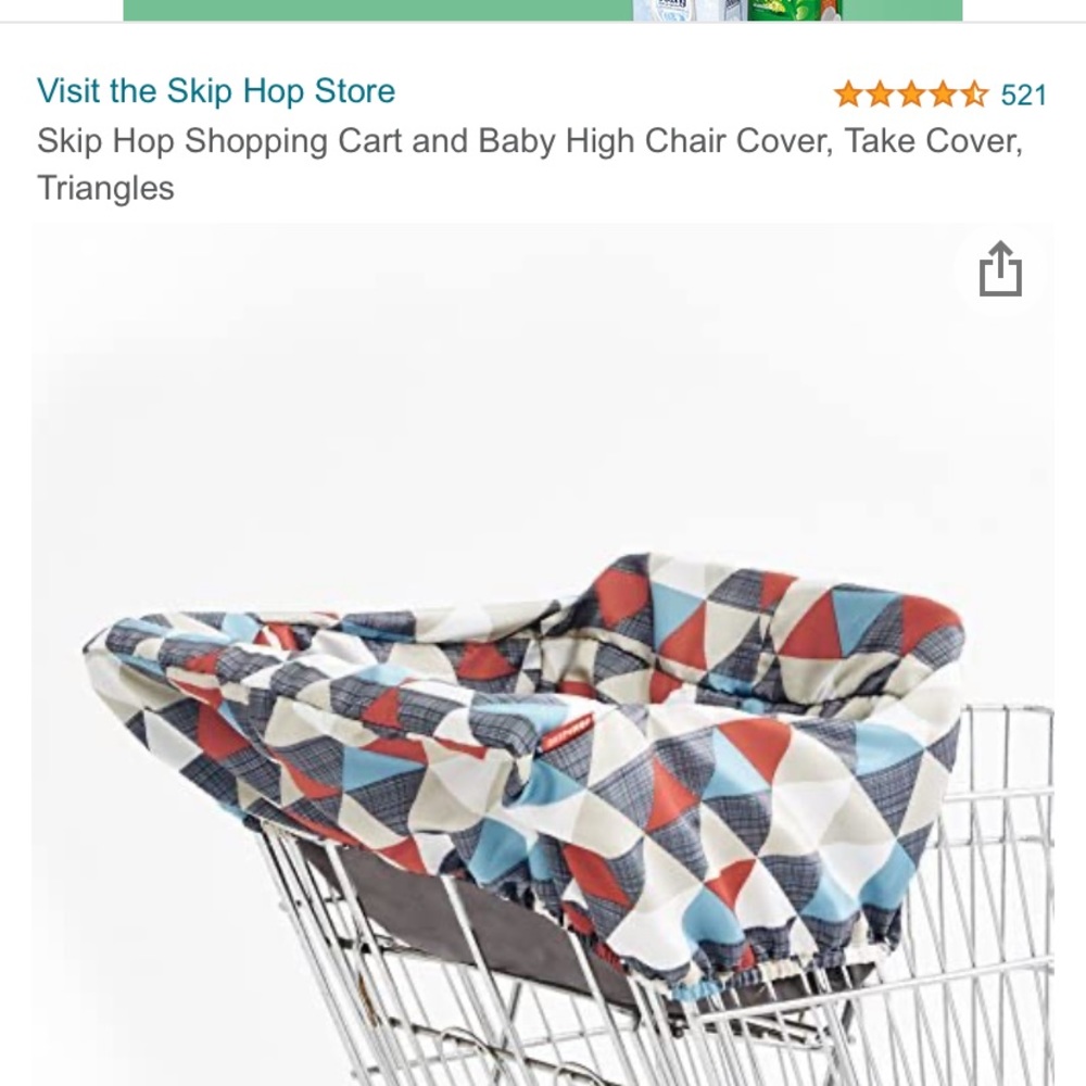 Shopping cart and high chair cover.